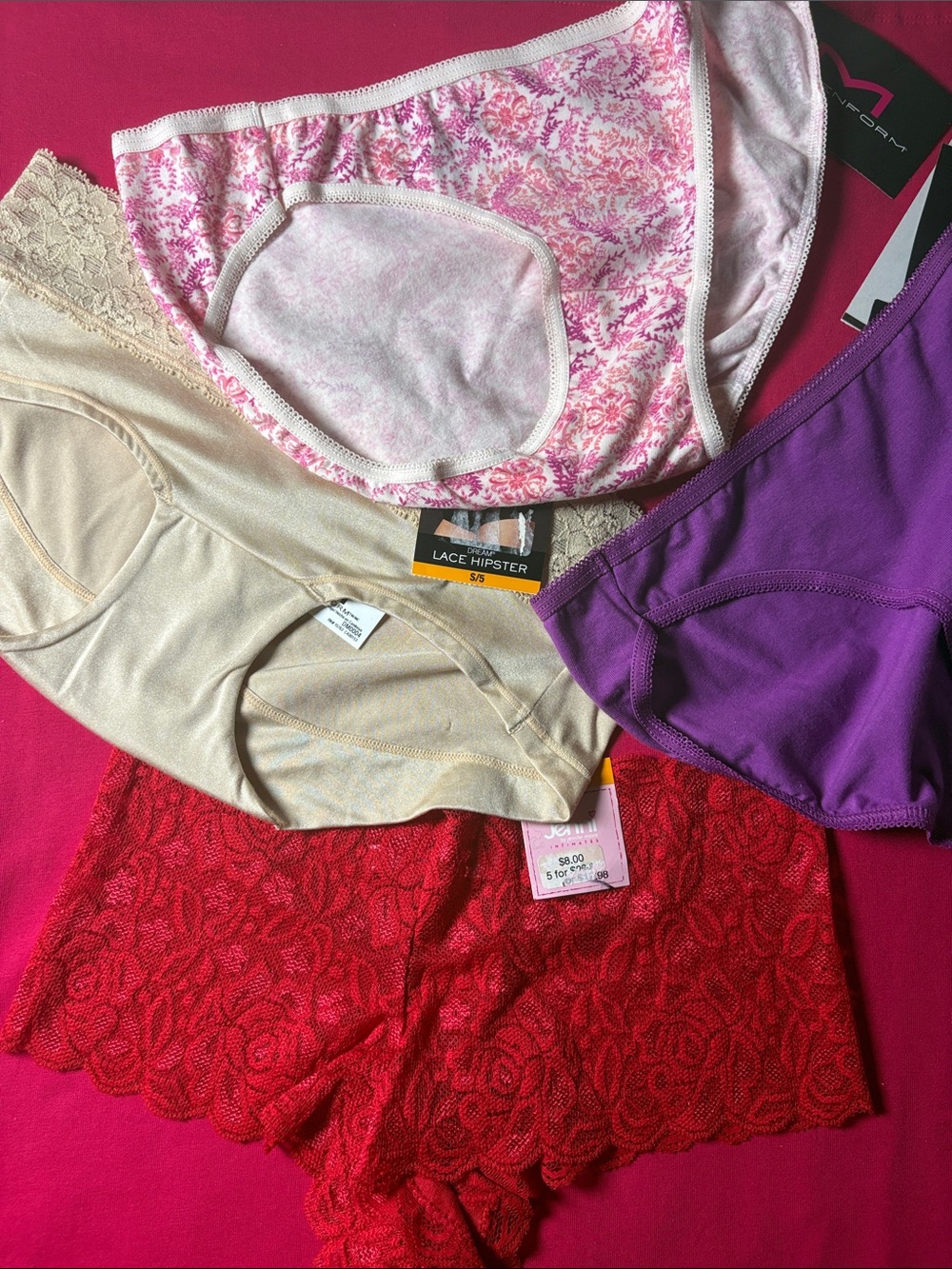 Pink Floral & Purple Women's Intimates Set of Four